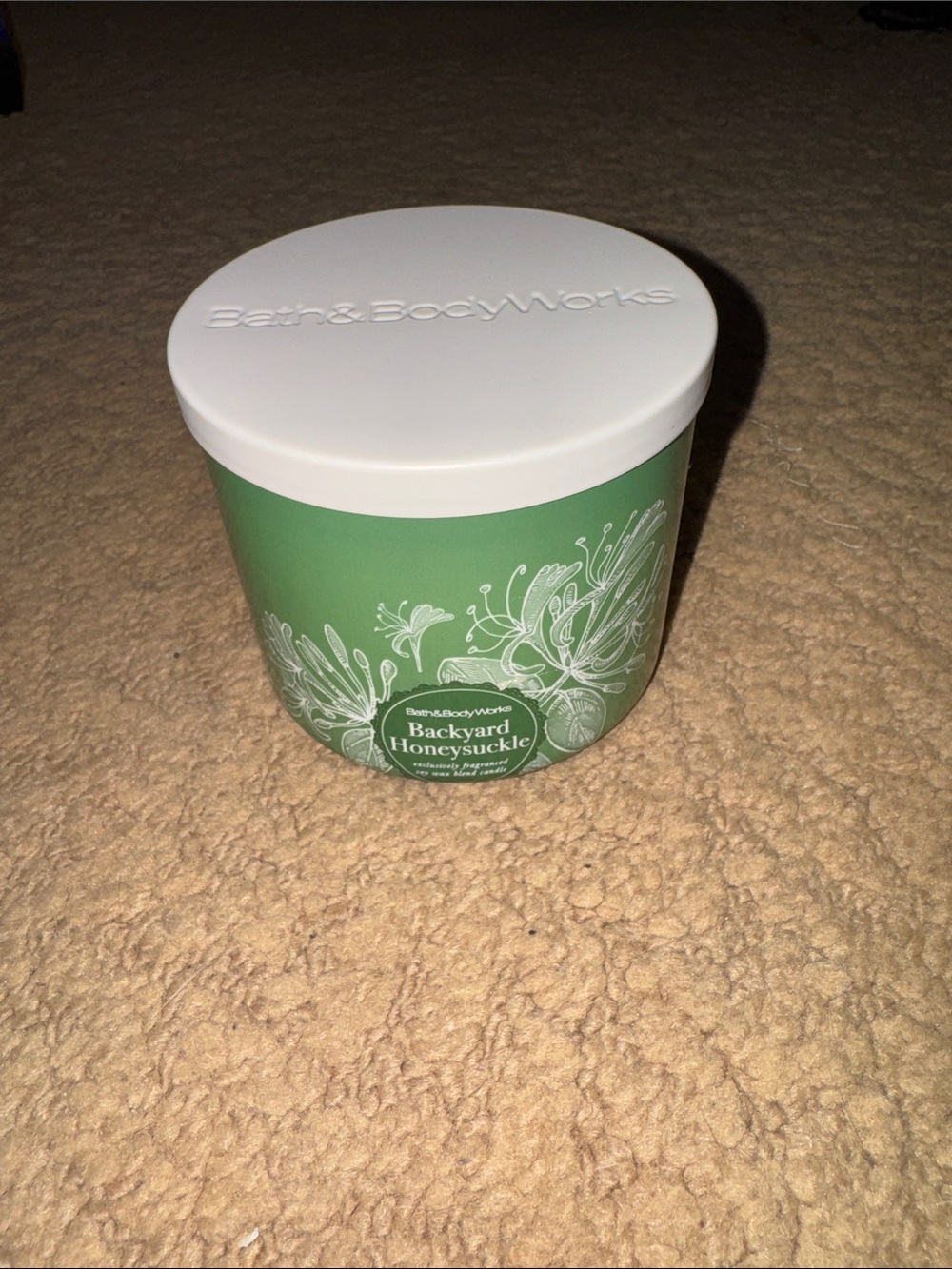 Bath & Body Works Backyard Honeysuckle 3 Wick Candle